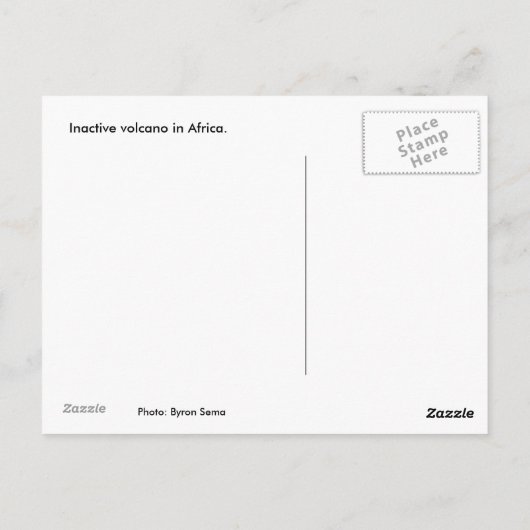 Vulkaan in Afrika Briefkaart (Achterkant)