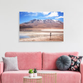 Vulkaan in een Altiplano landschapsdoek Canvas Afdruk (Insitu (Woonkamer))