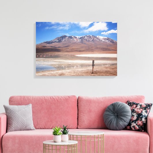Vulkaan in een Altiplano landschapsdoek Canvas Afdruk (Insitu (Woonkamer))