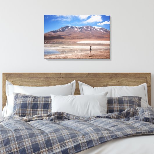 Vulkaan in een Altiplano landschapsdoek Canvas Afdruk (Insitu (Slaapkamer))