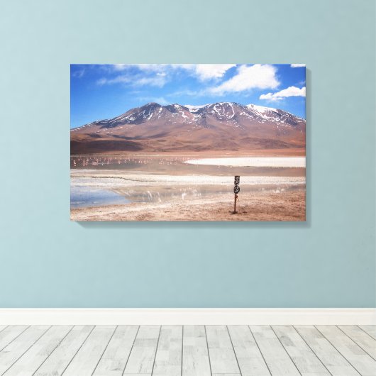 Vulkaan in een Altiplano landschapsdoek Canvas Afdruk (Insitu (Houten vloer))