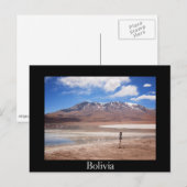 Vulkaan in het Altiplano-landschap, zwart briefkaa Briefkaart (Voorkant / Achterkant)