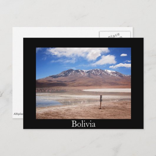 Vulkaan in het Altiplano-landschap, zwart briefkaa Briefkaart (Voorkant / Achterkant)