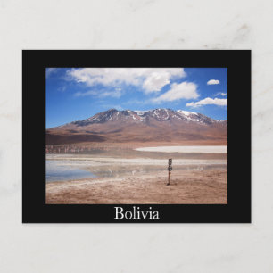 Vulkaan in het Altiplano-landschap, zwart briefkaa Briefkaart