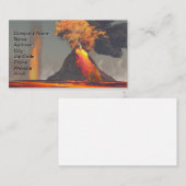 Vulkaan met lava en Fire Visitekaartje (Voorkant / Achterkant)