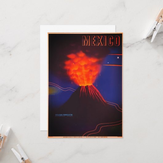 Vulkaan  Mexico Kaart (Voorkant / Achterkant in situ)