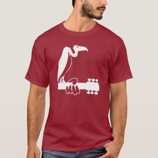 Vulkaan op een gitaarhals t-shirt