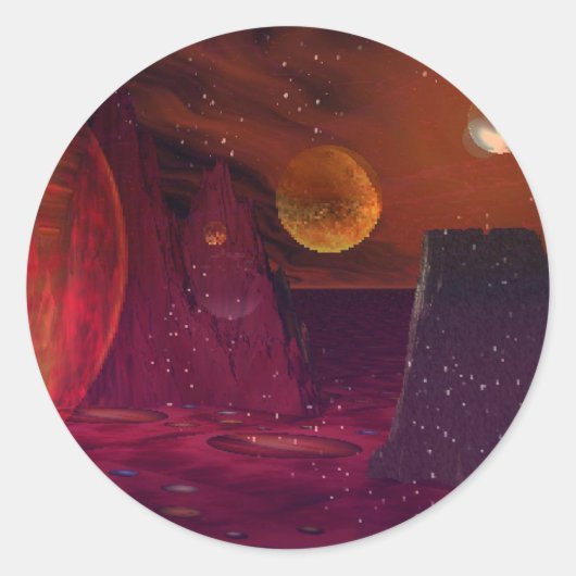 Vulkaan op Mars Ronde Sticker (Voorkant)