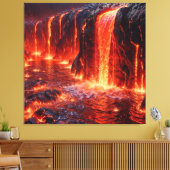 vulkaan-uitbarsting canvas afdruk (Insitu (Woonkamer))