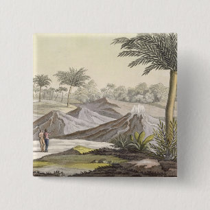 Vulkaan van Ario di Turbaco nabij Cartagena, Colom Vierkante Button 5,1 Cm