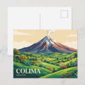 Vulkaan van Colima Mexico Briefkaart (Voorkant / Achterkant)