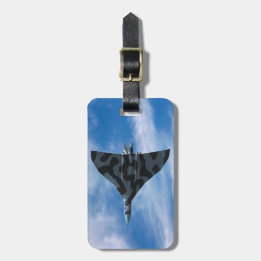 Vulkaanbommenwerper in vlucht bagagelabel (Voorkant verticaal)