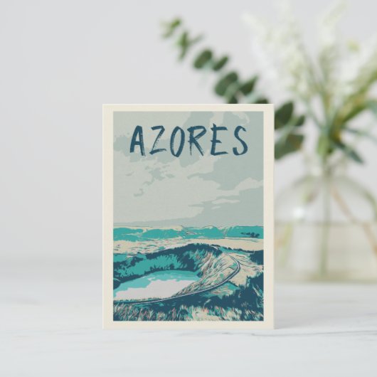 Vulkaanlagune op de Azoren, Atlantische Oceaan P Briefkaart (Staand voorkant)