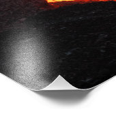 Vulkaanlandschap - hete lavemaanuitbarsting van de foto afdruk (Hoek)