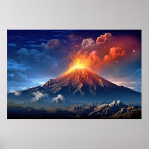 Vulkaanlandschap Reizen Discovery Voyage Poster