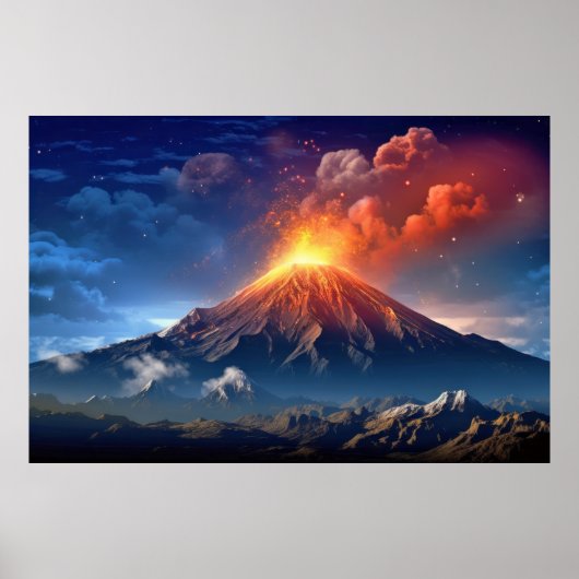 Vulkaanlandschap Reizen Discovery Voyage Poster (Voorkant)
