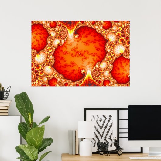 Vulkaantuin - Fractale kunst Poster (Thuiskantoor)