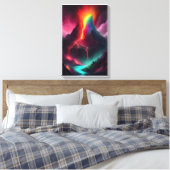 Vulkaanuitbarsting digitale kunst canvas afdruk (Insitu (Slaapkamer))