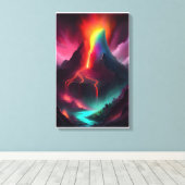 Vulkaanuitbarsting digitale kunst canvas afdruk (Insitu (Houten vloer))
