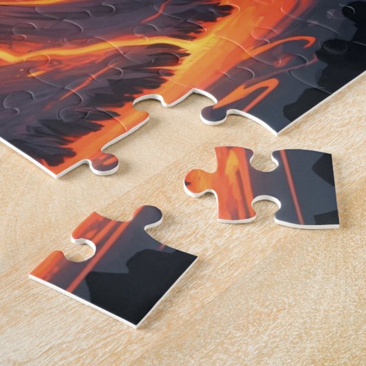 Vulkaanuitbarsting Kinder Legpuzzel (Zijkant)