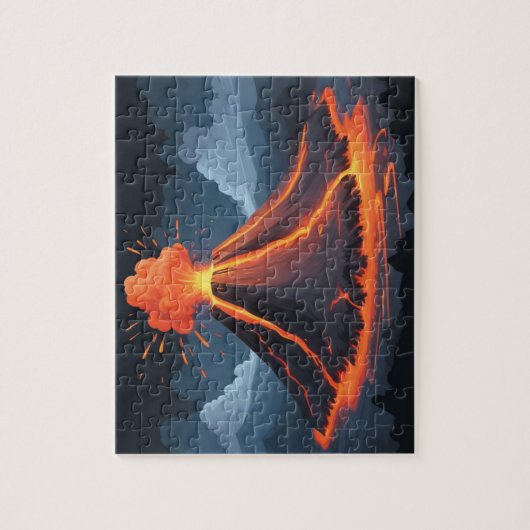 Vulkaanuitbarsting Kinder Legpuzzel (Verticaal)