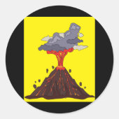 vulkaanuitbarsting lava ronde sticker (Voorkant)