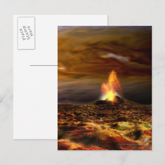 Vulkaanuitbarsting op Io Briefkaart (Voorkant / Achterkant)