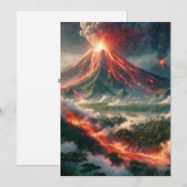 vulkaanuitbarstingen feestdagenkaart (Voorkant / Achterkant)