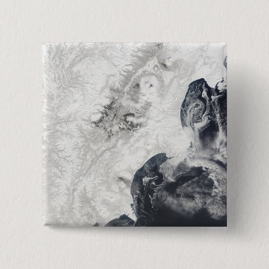 Vulkaanuitbarstingen in het centrum van het schier vierkante button 5,1 cm (Voorkant)