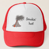 Vulkaanvriendelijke cartoon en "Smokin" hot! Trucker Pet (Voorkant)