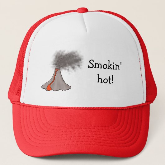 Vulkaanvriendelijke cartoon en "Smokin" hot! Trucker Pet (Voorkant)