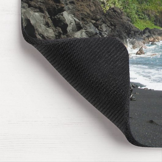 Vulkaanzandstrand op Hawaii mousepad Muismat (Hoek)