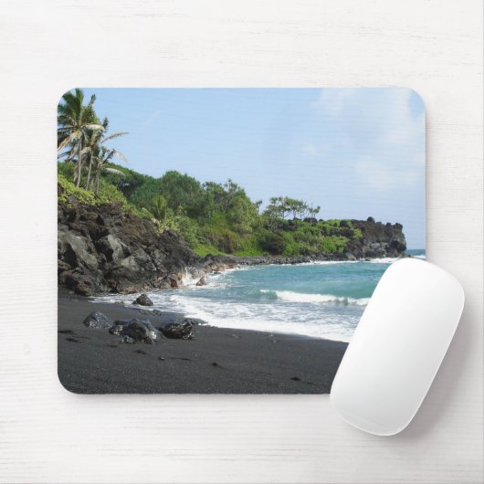 Vulkaanzandstrand op Hawaii mousepad Muismat (Met muis)
