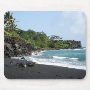 Vulkaanzandstrand op Hawaii mousepad Muismat