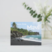 Vulkaanzandstrand op Maui-briefkaart Briefkaart (Staand voorkant)