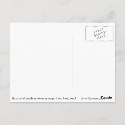 Vulkaanzandstrand op Maui-briefkaart Briefkaart (Achterkant)