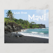 Vulkaanzandstrand op Maui-briefkaart Briefkaart (Voorkant)
