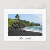 Vulkaanzandstrand op wit briefkaart Hawaï (Voorkant)