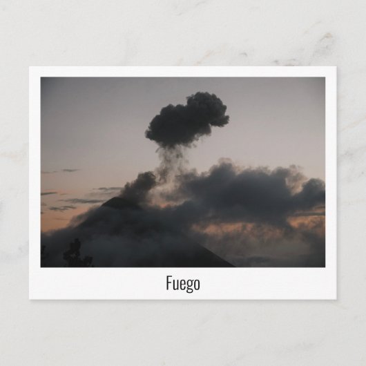 Vulkan Fuego in Guatemala beim Sonnenuntergang Briefkaart (Voorkant)