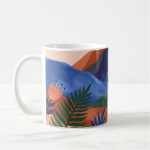 Vulkan Landschap Mok – Terracotta & Kobalt