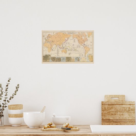 Vulkane, Koralleninseln Atlas Map Poster (Keuken)