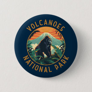 Vulkanen Nationaal Park Rwanda Retro Noodlijdend Ronde Button 5,7 Cm
