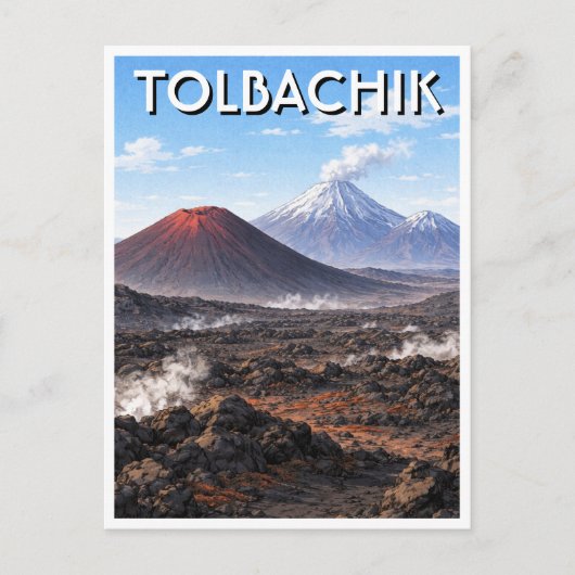 Vulkanen van de Tolbachik in Rusland Briefkaart (Voorkant)