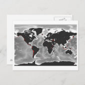 Vulkanen van de Wereld - Molenprojectie Briefkaart (Voorkant / Achterkant)