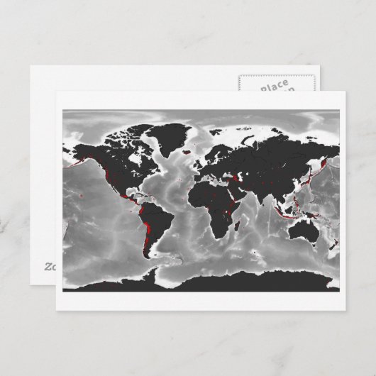 Vulkanen van de Wereld - Molenprojectie Briefkaart (Voorkant / Achterkant)