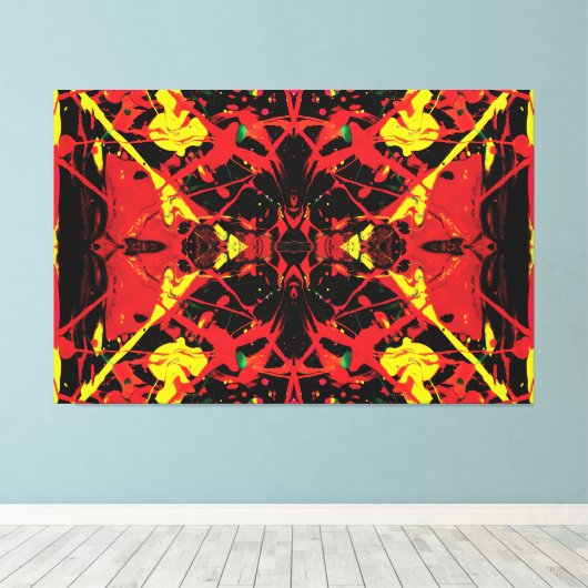 Vulkanisch centrum spatten 60x40 canvas afdruk (Insitu (Houten vloer))