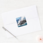 Vulkanisch Eiland Vierkante Sticker (Envelop)