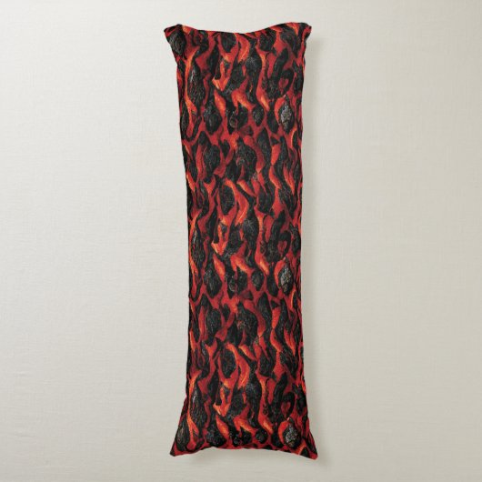 Vulkanisch Magma vulkaan patroon Lichaamskussen (Voorkant Verticaal)