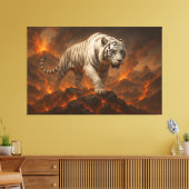 Vulkanisch Witte Tijger Premium Muurkunst – Fijne Canvas Afdruk (Insitu (Woonkamer))