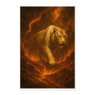 Vulkanisch Witte Tijger Premium Wandkunst – Fijne Foto Afdruk